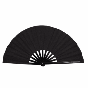 Éventail de festival noir pailleté – un accessoire élégant pour les raves et la Gay Pride