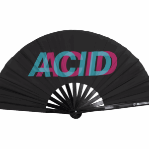 Festival Fan « ACID » Noir Teal-Pink – Techno & Rave Accessoire