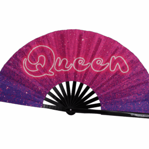 Éventail Festival « Queen » Rose-Violet Galaxie Paillettes – Rave & Pride